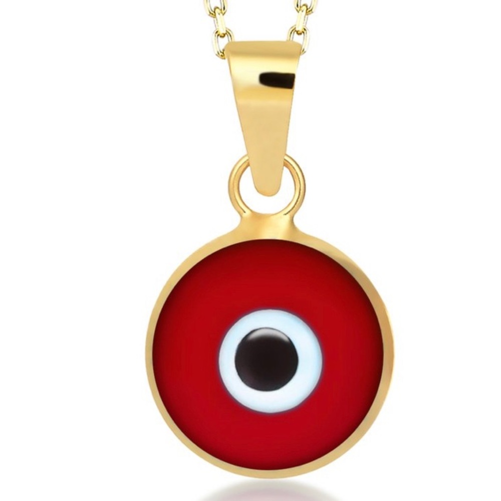 14k Red Evil Eye Charm Pendant Protection